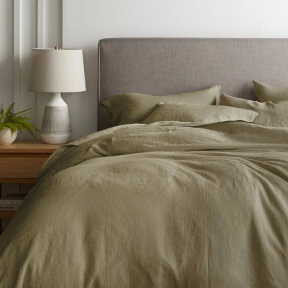 NWOT QUINCE 100% European Flax Linen Duvet Cover Only Full/Queen Aloe 5⭐Reviews - Picture 2 of 9